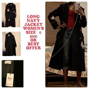 Authentic Coach Women’s 0 long Naval jacket